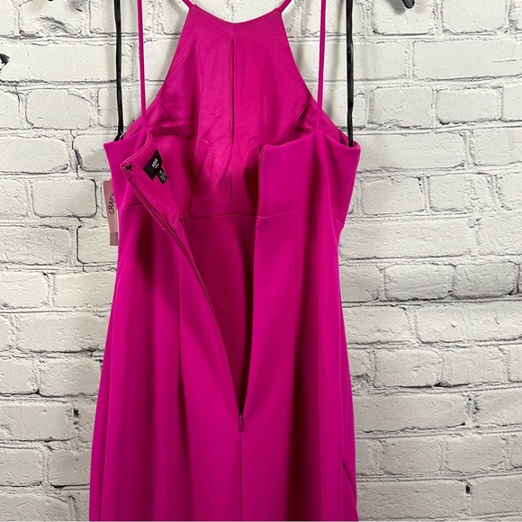 Aqua Formal Scuba Crepe Sheath Dress Fitted Above Knee Lined Bright Pink 0 NWT - Picture 9 of 11